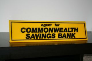 Vintage Sign Commonwealth Savings Bank Agent Banking Post Office Milk Bar