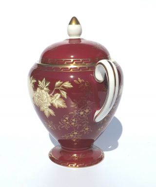 Vintage Wedgwood Porcelain - Ruby Tonquin Pattern - Lidded Sugar Bowl 2
