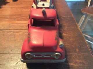 RARE VINTAGE 1956 TONKA AERIAL LADDER TFD FIRE ENGINE TRUCK NO.  5 Old Toy 8