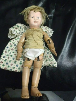 Vintage Schoenhut Wooden 11 " Doll Or Restoration