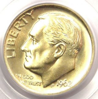 1962 Roosevelt Dime 10c Coin - Pcgs Ms67 Fb - Rare In Ms67 Ft - $400 Value