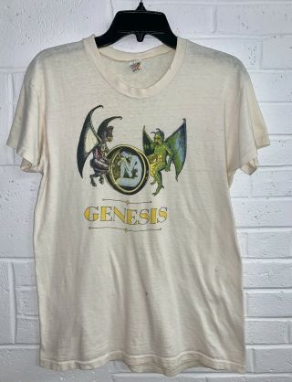 Vintage Genesis 1970s Rare Concert Tour T - Shirt Mythical Phil Collins Medium M