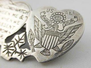 Rare WW1 US American Expeditionary Force Silver Mizpah Sweetheart Badge / Brooch 6