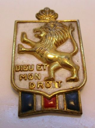 Wwii Dieu Et Mon Droit War Relief B.  W.  R.  S.  Bundles For Britain Pin Vintage