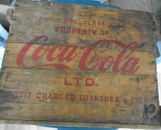 Vintage Coca - Cola 2 One Gallon Crate Wooden Box Coke Syrup 13 X 16 X 8 Inches
