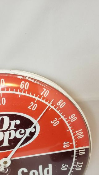 Vintage Dr Pepper Hot Or cold Thermometer Advertising Sign Has Plastic Face 5