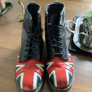 Vintage Doc Martens Boots 8 Eyelet British Flag Us Size 8
