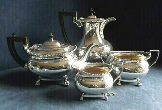 4 Piece Silver Plated Vogue Styled Tea Set C1930