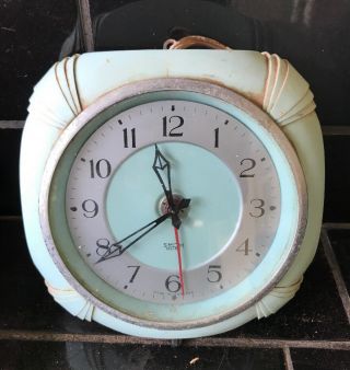 Smiths Electric Blue Bakelite Vintage Wall Clock