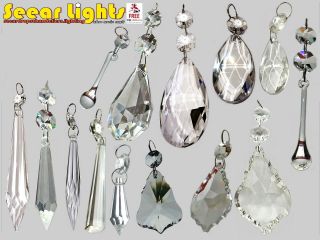 Droplets Cut Glass Crystals Drops Beads Vintage Wedding Chandelier Prisms Retro
