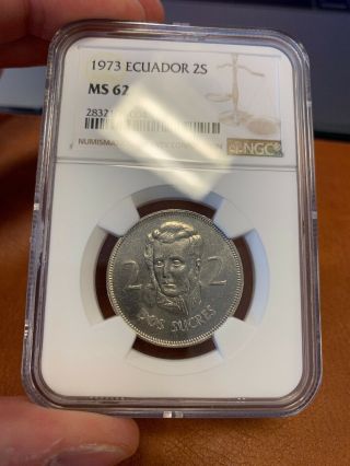 Ecuador 1973 2 Sucre Ngc Ms - 62 Rare