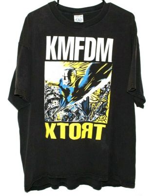 Vintage 90’s Kmfdm Xtort T - Shirt Xl Delta Tag Brute Son Of A Gun Rare