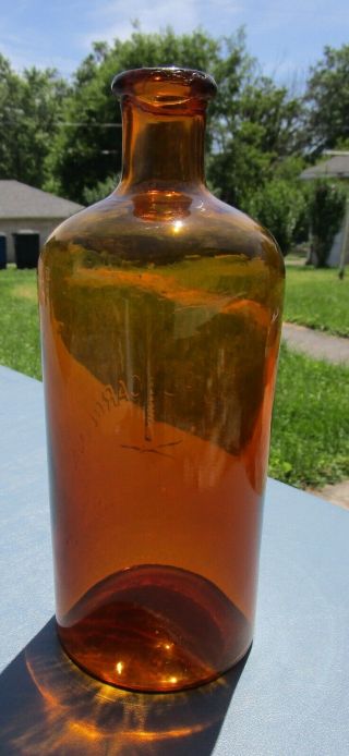 Vintage 1970s Amber South Carolina Dispensary Quart Palmetto Tree Bottle 5