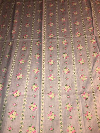 Vintage Girly Pink Pretty Rows Of Pink & White Flowers 3 Yards 44 Wide 4