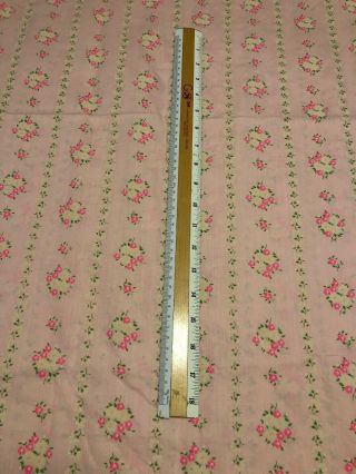 Vintage Girly Pink Pretty Rows Of Pink & White Flowers 3 Yards 44 Wide 6