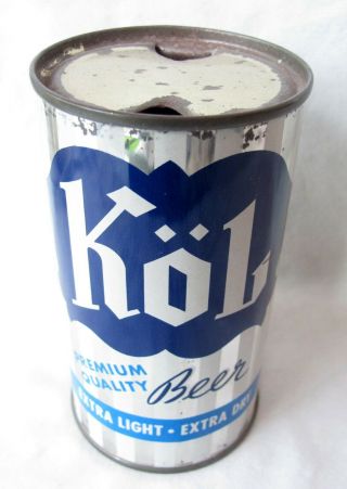 Vtg Kol Premium 12 Oz Flat Top Beer Can - Burlington,  Wisconsin Brewing Co.