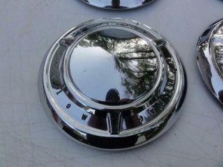 4 Vintage 1950s 1960s Pontiac Hubcaps Dog Dish Bonneville Star Chief Chieftan 3