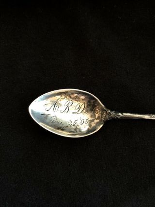 Set of 3 1905 - 1906 Vintage A.  B.  D.  Engraved Sterling Silver Souvenir Spoons 21g 3
