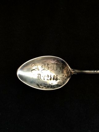 Set of 3 1905 - 1906 Vintage A.  B.  D.  Engraved Sterling Silver Souvenir Spoons 21g 5