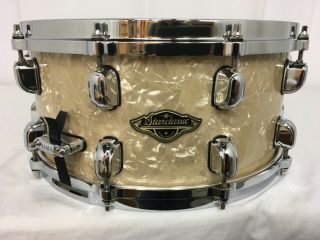 Tama Starclassic Walnut/birch 14 " X 6.  5 " Deep Snare Drum/vintage Marine Pearl