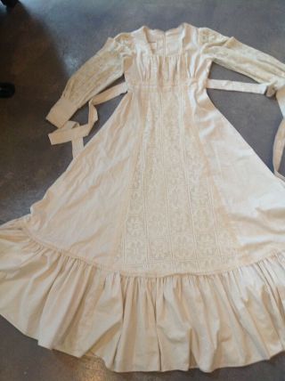 Vintage Victorian Gunne Sax Dress Hippie Gypsy Wedding Prairie Dress - 13