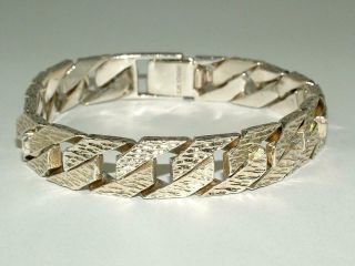 45 G Heavy Vintage Mens Bracelet Curb Wrist Chain 1.  6 Oz Solid Sterling Silver