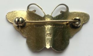 Vintage Silver Enamel Norwegian Butterfly Brooch by Hroar Pryds Jens Eric Jensen 3