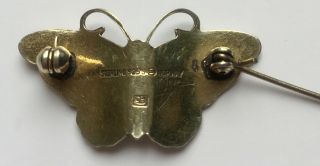 Vintage Silver Enamel Norwegian Butterfly Brooch by Hroar Pryds Jens Eric Jensen 4