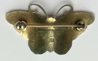 Vintage Silver Enamel Norwegian Butterfly Brooch by Hroar Pryds Jens Eric Jensen 5