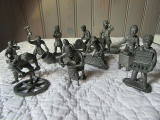 11 Royal Daalderoop Holland Pewter Vintage Figurines Professions