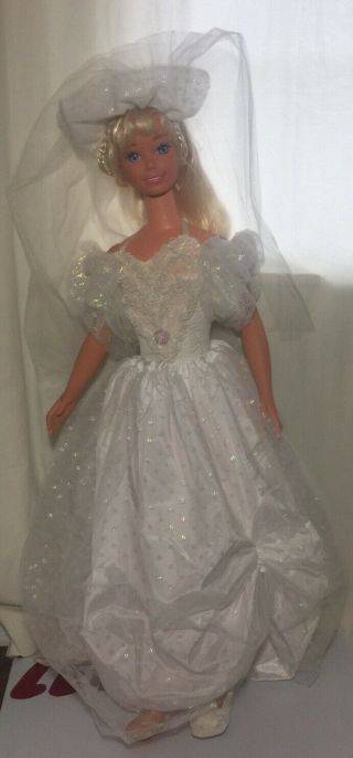 My Size Bride Barbie Doll Vintage 3 Feet 36” 1992 Mattel Wedding
