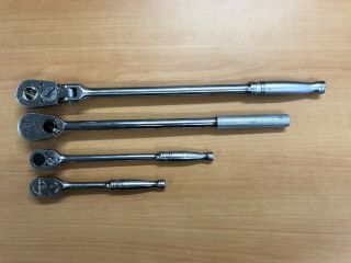 Vintage Mac Tools Snap - On S711a Ratchet Set Flex Head 1/2”& 3/8”dr Made In Usa