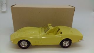 Vintage Chevrolet Dealer Promo Toy Model 1968 427 Corvette Redline Yellow W/ Box
