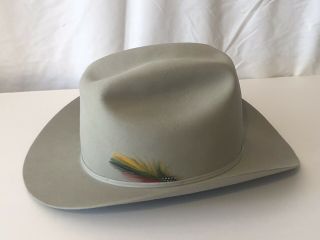 Vintage Stetson Rancher 5x Beaver Cowboy Hat Mist Gray Size 7 5/8