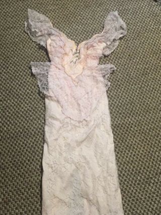 Vtg 80s David Howard Climax Karen Okada Sequin Lace Gown Party Dress Butterfly