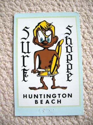 Vintage Surf Shop Surfboards Waterslide Surfboard Surfing Decal Huntington Beach