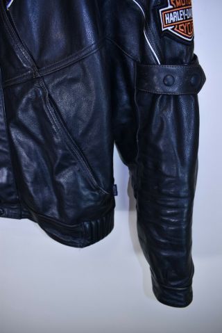 Shoei Vintage Harley Davidson Mens Motorcycle Biker Leather Jacket Chopper L 4