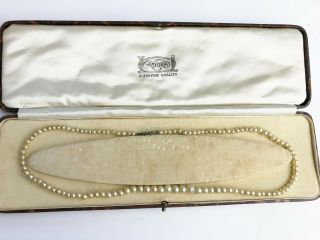 Vintage Pearl 9ct Gold Clasp Ladies Necklace Boxed
