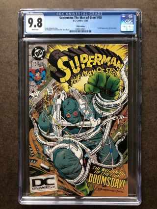 Superman: The Man Of Steel 18 Cgc 9.  8 Wp 1st Appearance Doomsday Rare 5th Print