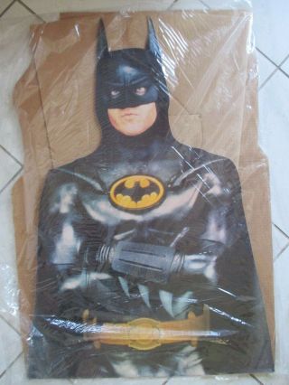 Vintage Michael Keaton Life Size Batman Standee In Bag Nos 1989 70 - Inch