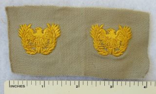 Ww2 Us Army Patch With Set Iwarrant Officer Branch Insignia On Tan Twill