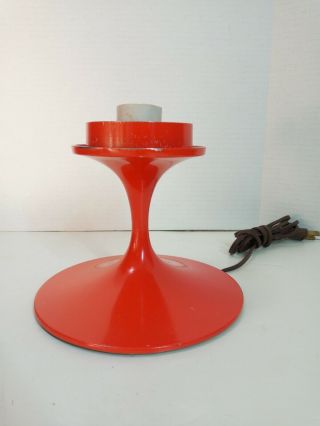 Vtg Atomic Desk/table Orange Lamp Stemlite Bill Curry Mcm Modern No Globe Retro