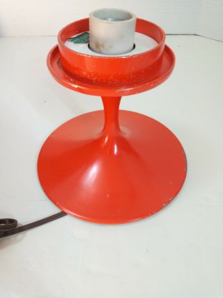 Vtg Atomic Desk/Table Orange Lamp Stemlite Bill Curry MCM Modern No Globe Retro 6