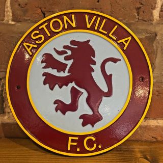 Vintage Aston Villa F.  C.  Badge Sign Plaque - Quality Avfc Retro Memorabilia Uk