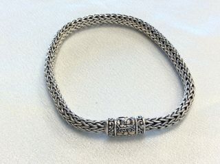 Designer Sarda - Sterling Silver & 18k Shield Of Gold Woven Mesh Bracelet 8”