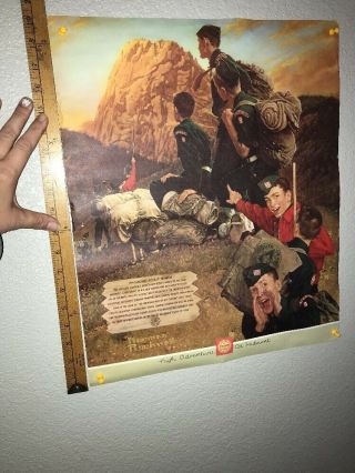 Vintage High - Adventure At Philmont Boy Scouts Norman Rockwell Poster Very Rare 3