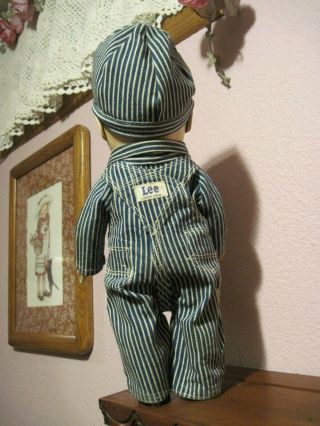 VINTAGE ADVERTISING HARD PLASTIC 1950 ' S BUDDY LEE DOLL ENGINEER HAS DAMAGE 3