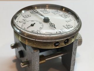 Officers Trench Watch WW1 1915 Francois Borgel Sterling Silver 35mm Wrist Swiss 7