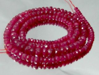 RARE NATURAL FACETED RED RUBY BEADs RUBIES 66ctw 16 