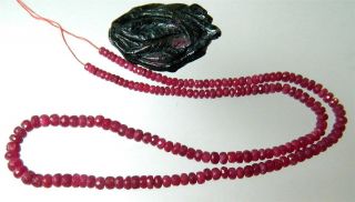 RARE NATURAL FACETED RED RUBY BEADs RUBIES 66ctw 16 